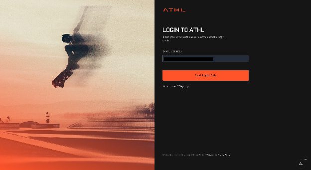The ATHL sign-in page where you enter your email